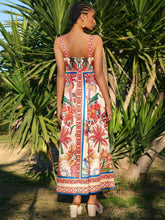 Tropical Red Swing Shirred Vacation Dress